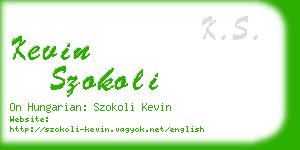 kevin szokoli business card